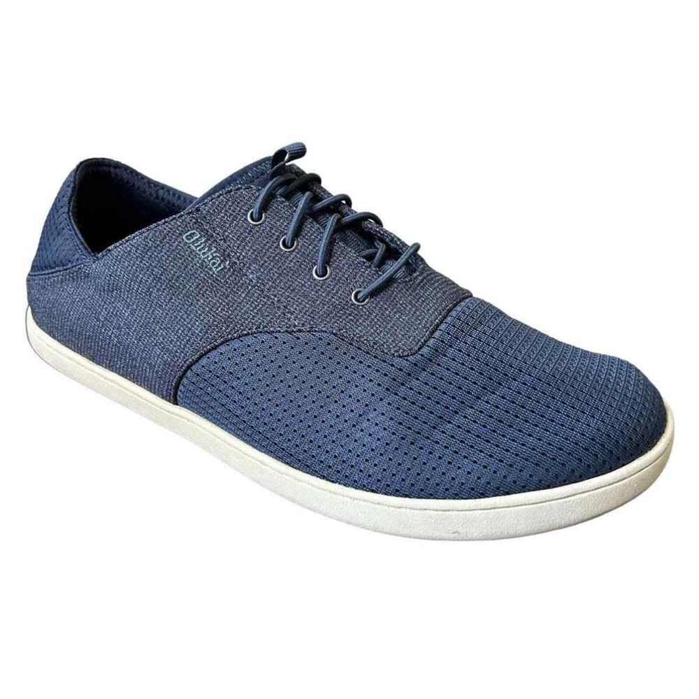 Olukai Nohea Moku Lightweight Mesh Slip On Deck Loafers in Navy Blue